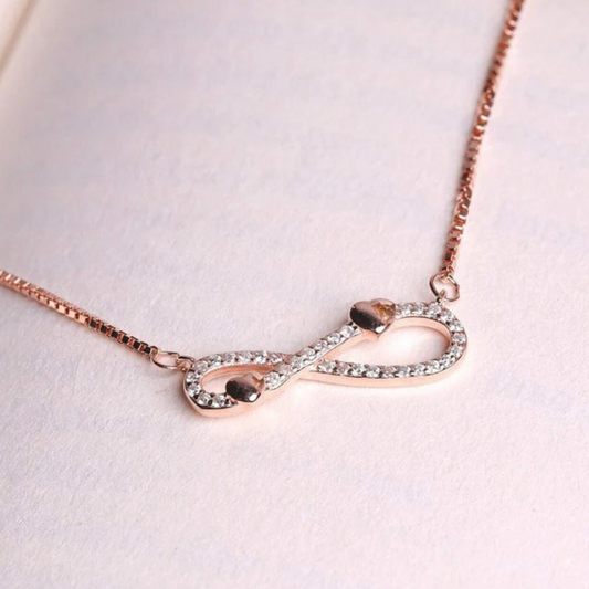 Rose Gold Infinity Heart Necklace